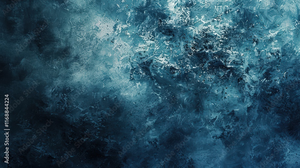 Poster abstract dark oceanic background with deep blue textures and swirling patterns for creative projects
