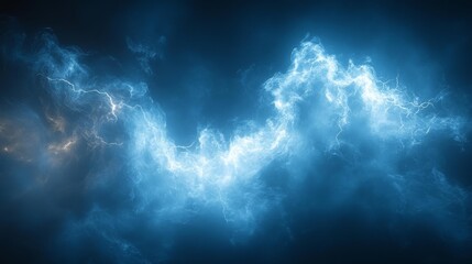 Fototapeta premium Dramatic Blue Lightning Effect on Abstract Background. Generative AI