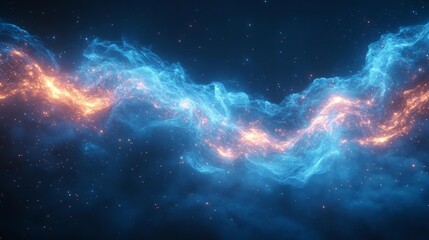 Obraz premium Vivid Energy Stream on a Cosmic Background. Generative AI