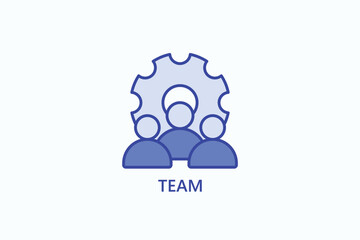 Team isolated vector, icon or logo sign symbol illustration