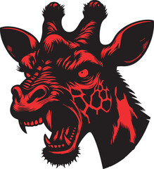 Ferocious Giraffe with Strong Presence and Wild Eyes
