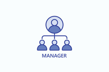 Manager isolated vector, icon or logo sign symbol illustration