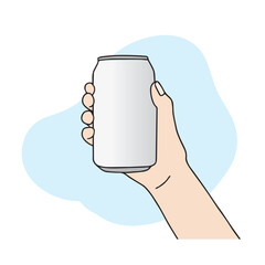 Hand illustration holding a can
