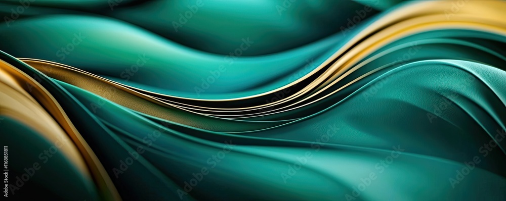 Poster ink abstract background idea. abstract waves of color in teal and gold create an elegant and modern 
