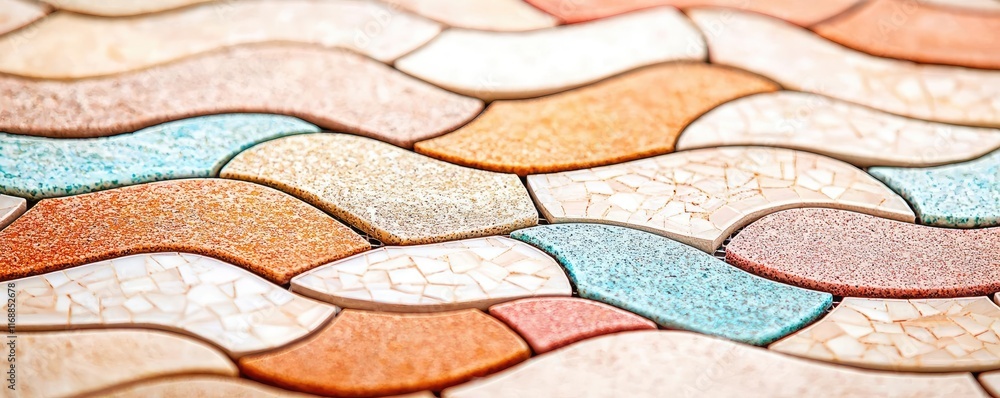 Poster mosaic abstract background concept. colorful abstract mosaic patterns with wavy designs, perfect for