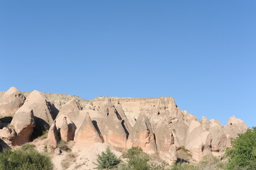 Beautiful rock formations on a sunny day with blue sky in Devrent Imaginary Valley (Imagination...