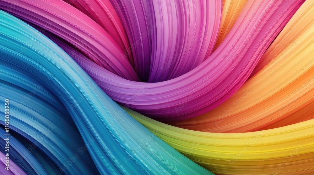 Poster rainbow abstract background idea. vibrant, flowing abstract colors blending in a mesmerizing wave of