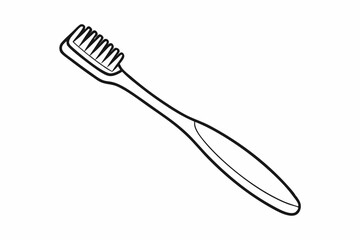 Continuous One-Line Drawing of a Toothbrush - Minimalist Hygiene Art