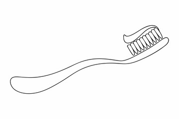 Continuous One-Line Drawing of a Toothbrush - Minimalist Hygiene Art