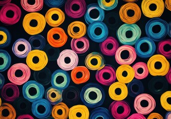 Vibrant Abstract Background with Colorful Circular Patterns Creating a Playful and Energetic Visual Appeal for Artistic and Creative Projects