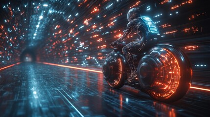 Futuristic Smart Cycling Velodrome with Digital Cadence Master. Generative AI