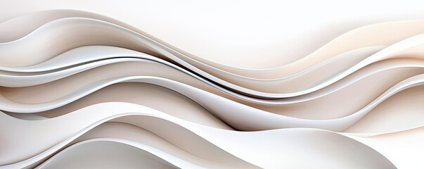 Obraz premium Ink abstract background idea. Abstract waves of white paper create a soft, textured background for design projects.