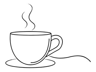 Coffee cup and water drop. Hot drink.