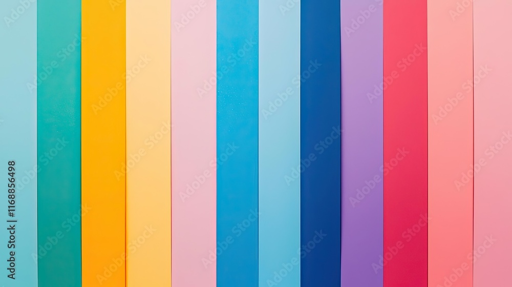 Poster rainbow abstract background idea. vibrant colored paper strips arranged in a visually appealing patt