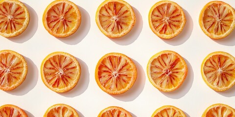 art of a pattern of orange slices on white background