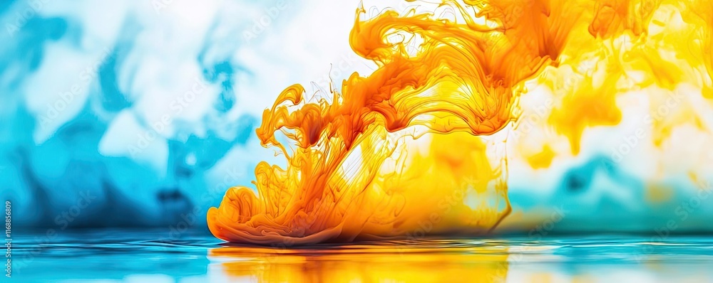 Poster ink abstract background idea. colorful ink swirls in water create an abstract and vibrant visual eff