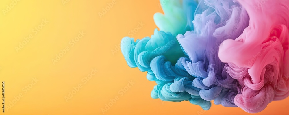 Poster ink abstract background idea. vibrant colored smoke swirls creating an artistic and dynamic backgrou