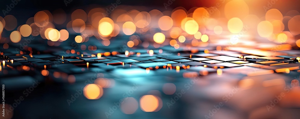 Poster mosaic abstract background concept. abstract digital background with glowing lights and intricate pa