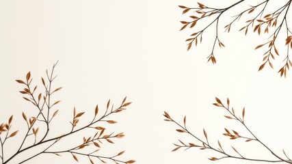 Fototapeta premium Elegant Autumn Branches Frame a Blank Space for Text or Design