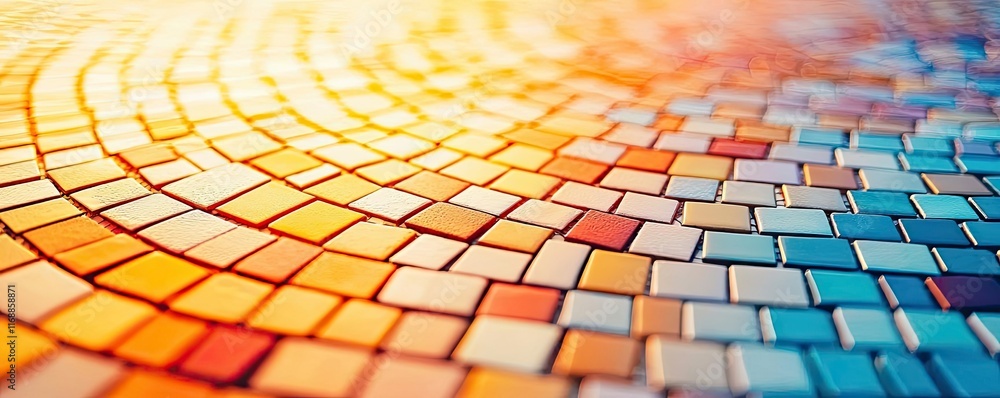 Poster mosaic abstract background concept. colorful mosaic pattern with vibrant hues and intricate tile des