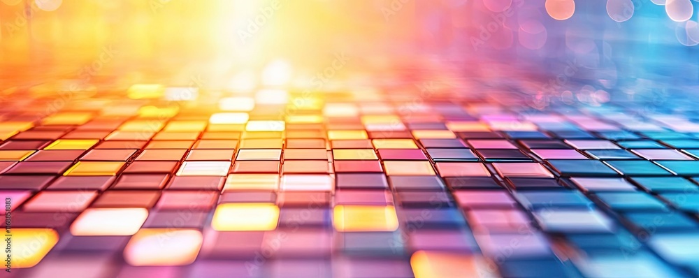 Poster mosaic abstract background concept. vibrant mosaic tiles reflecting colorful light in an abstract di