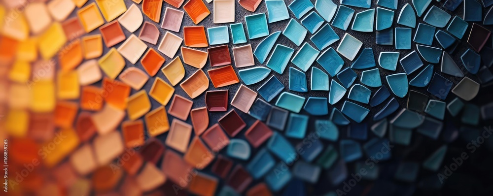 Poster mosaic abstract background concept. vibrant mosaic pattern showcasing a blend of colorful tiles and 