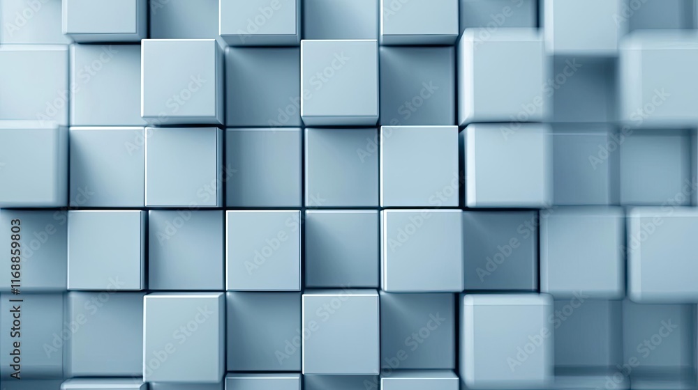 Poster mosaic abstract background concept. a close-up of blue cubes arranged in a modern pattern, showcasin