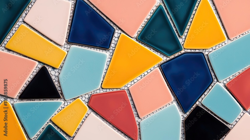 Poster mosaic abstract background concept. colorful mosaic pattern featuring various geometric shapes and v