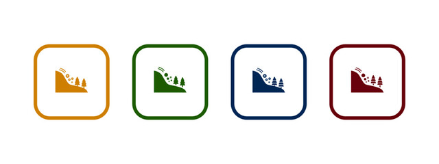 snow avalanche icon vector illustration. snow avalanche icon in different color design.