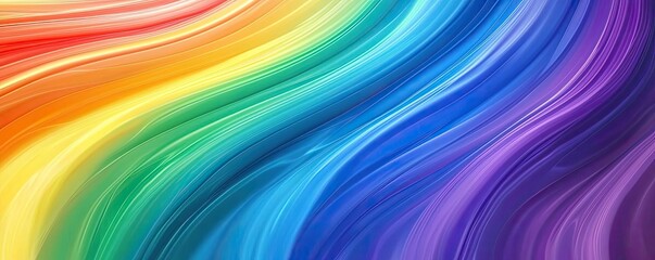 Obraz premium Rainbow abstract background idea. Vibrant abstract rainbow wave patterns in colorful flowing design.