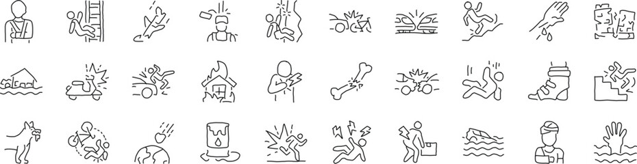 icon set handwriting element business