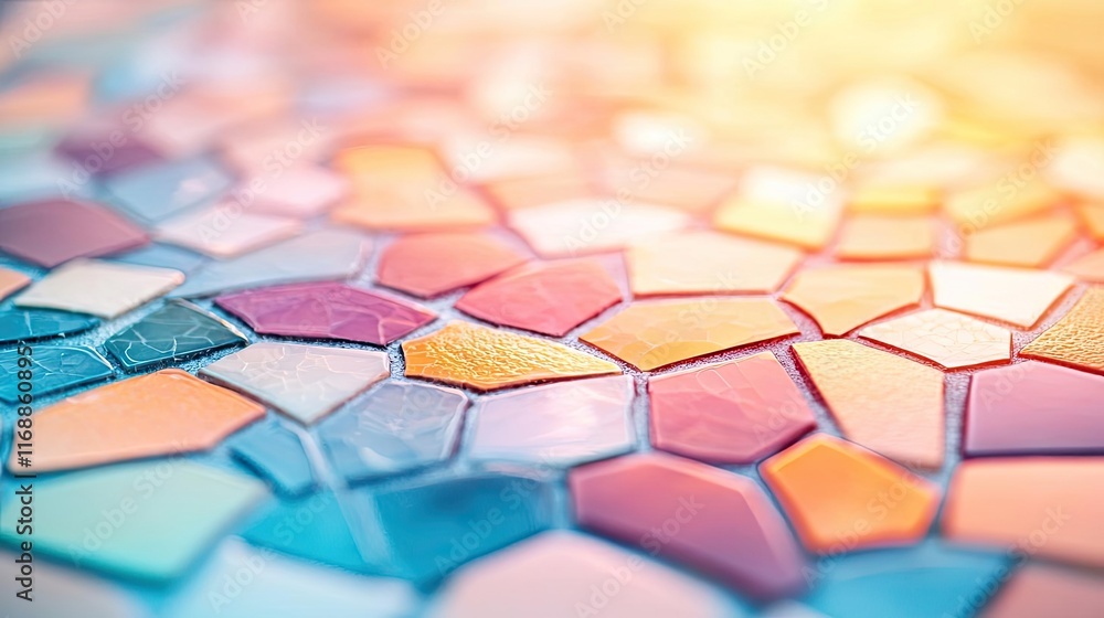 Poster mosaic abstract background concept. vibrant mosaic patterns reflecting light and color in a beautifu
