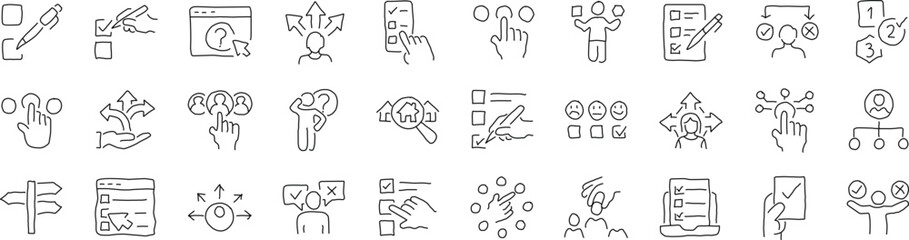 icon set handwriting business design