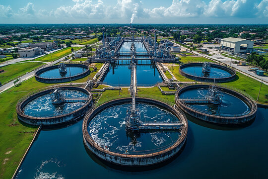 View of a City Water Treatment Plant Highlighting PFAS Management and Environmental Health Risks