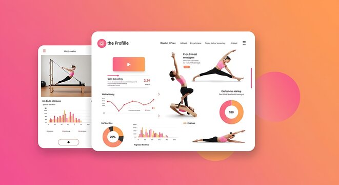 Fitness App UI Design with Mobile Phone and Tablet Interface
