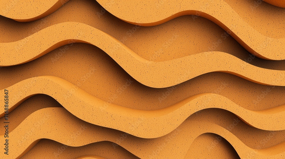 Poster abstract textured background with wavy patterns in warm orange tones