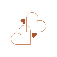 Minimalist Bohemian Valentine's day element in line geometric trendy style