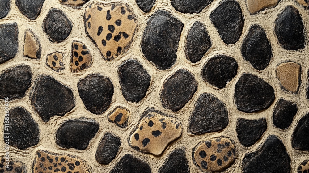 Poster detailed leopard print texture with an abstract chaos design perfect for textile backgrounds and gra