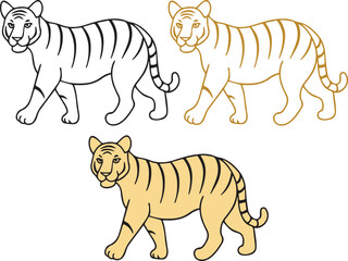 Tiger Vector Art - Dynamic Wildlife Illustration for Graphic Design