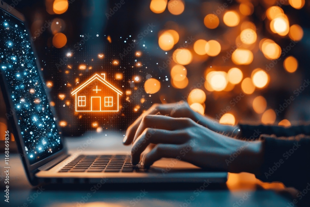 Poster utilizing digital technology and online tools, real estate management ensures professionalism in pro