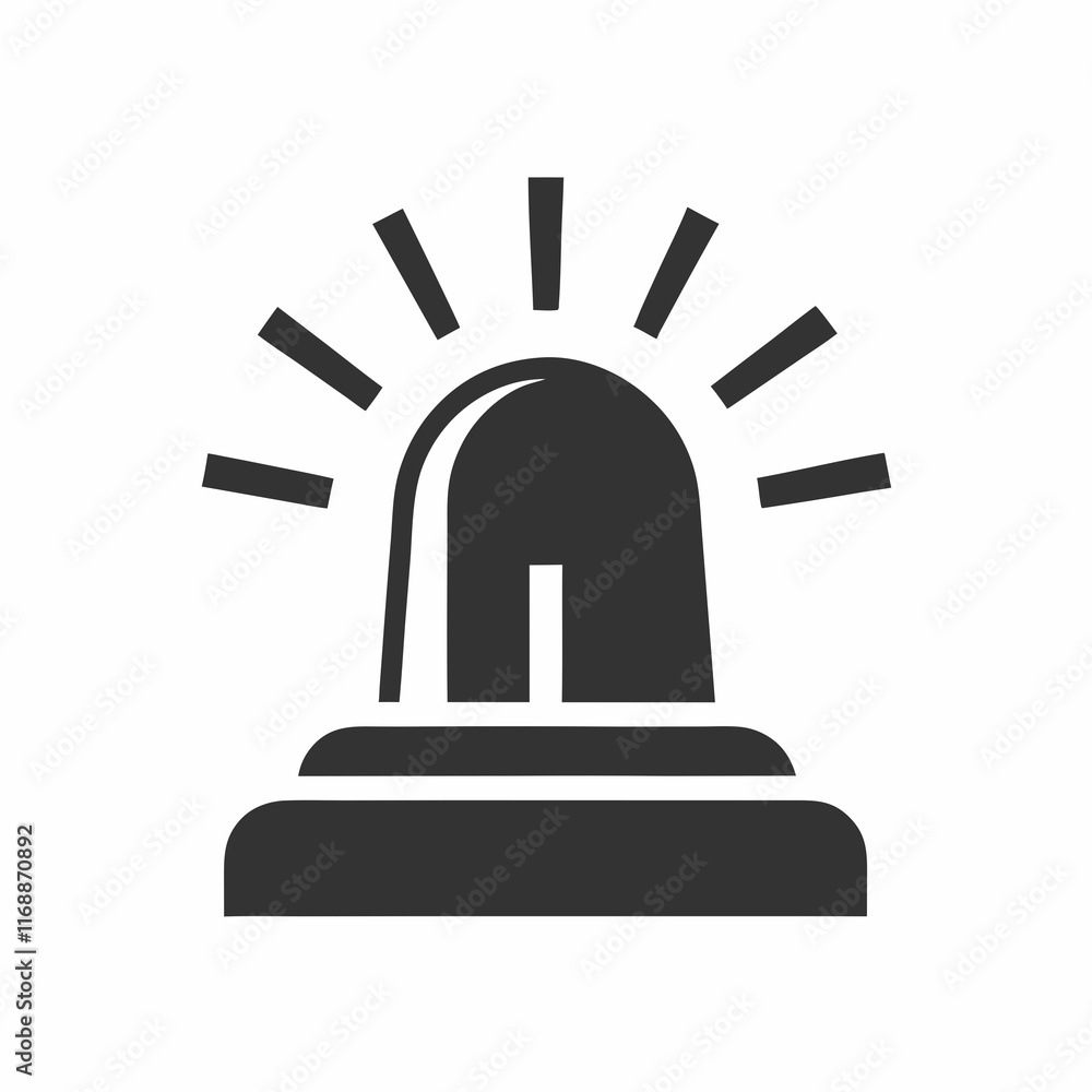 Poster smooth vector emergency siren icon for design projects.