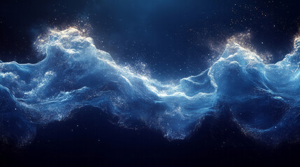 Fototapeta premium A dynamic tidal wave spinning underwater turbines,