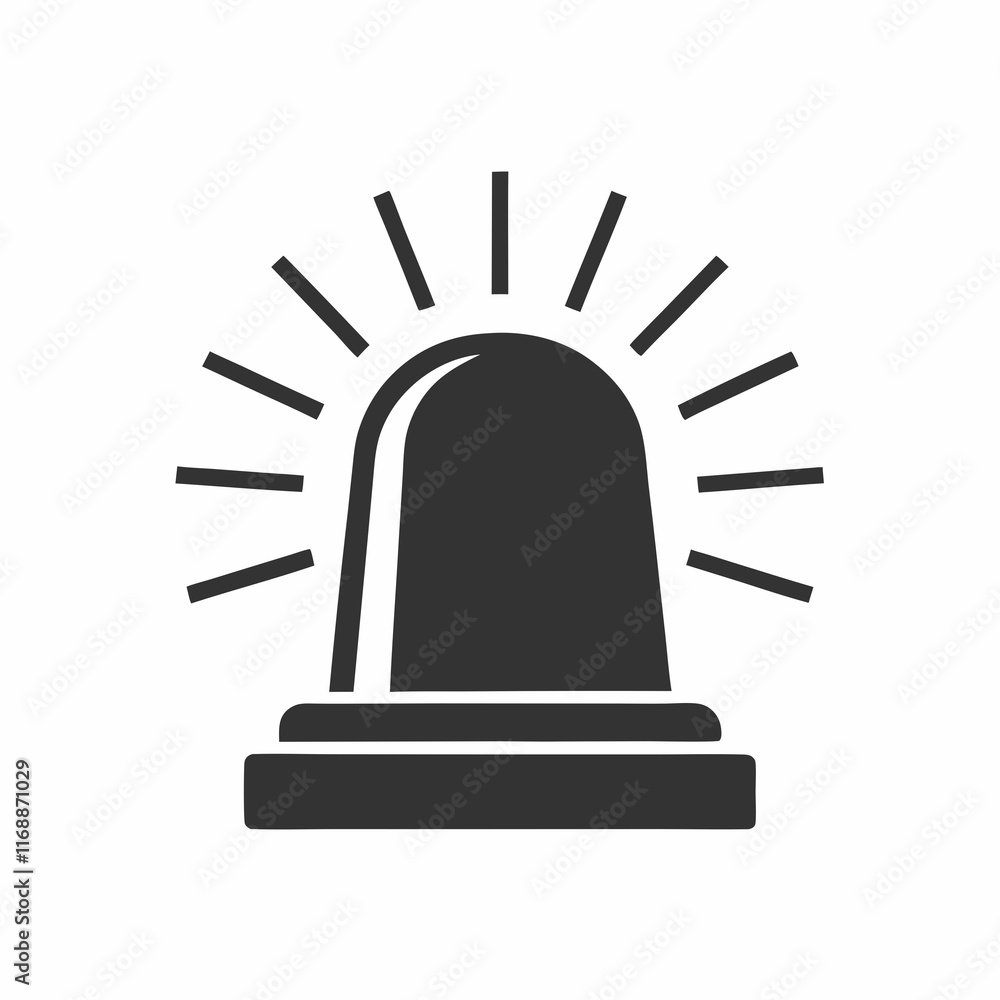 Poster smooth vector emergency siren icon for design projects.