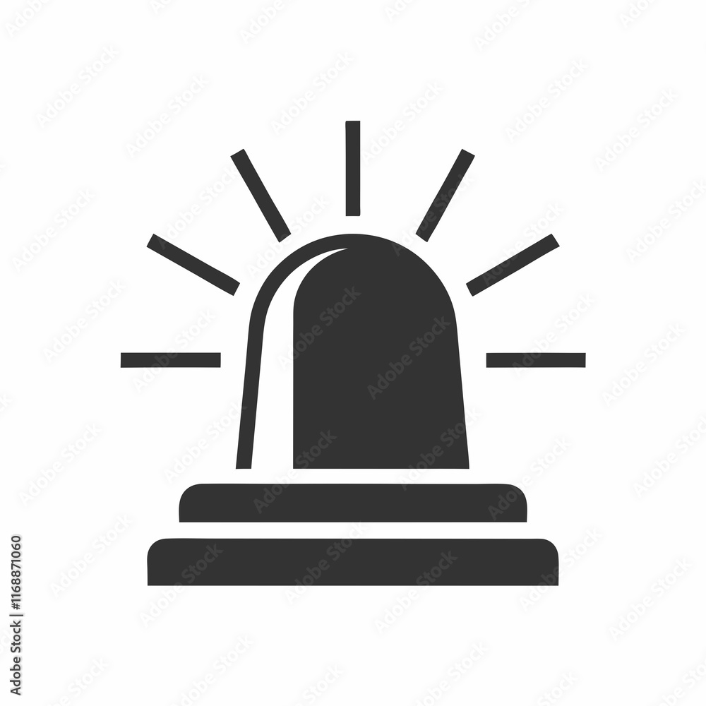 Poster smooth vector emergency siren icon for design projects.