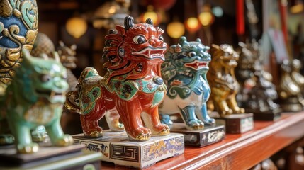 Fototapeta premium Traditional Chinese Zodiac Figurines Displayed Beautifully