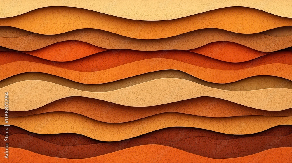 Poster abstract wavy patterns in warm earthy tones for background design