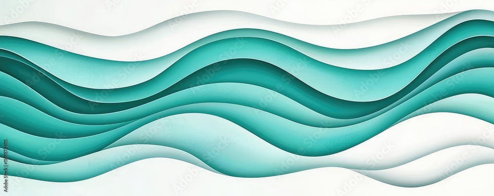 Poster grungy abstract background concept. flowing waves in teal and white create a tranquil and modern des