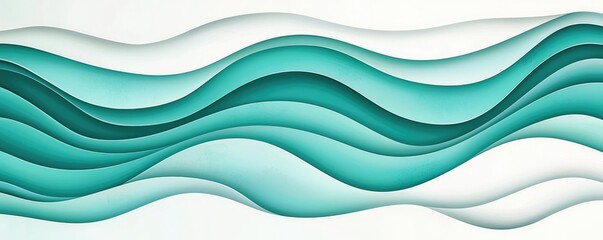 Obraz premium Grungy abstract background concept. Flowing waves in teal and white create a tranquil and modern design aesthetic.