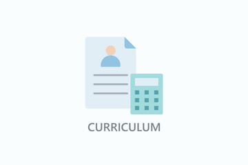 Curriculum Isolated Vector, Icon Or Logo Sign Symbol Illustration