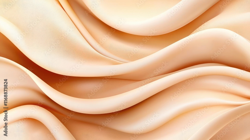Poster grungy abstract background concept. abstract waves of soft, warm beige fabric creating a soothing an